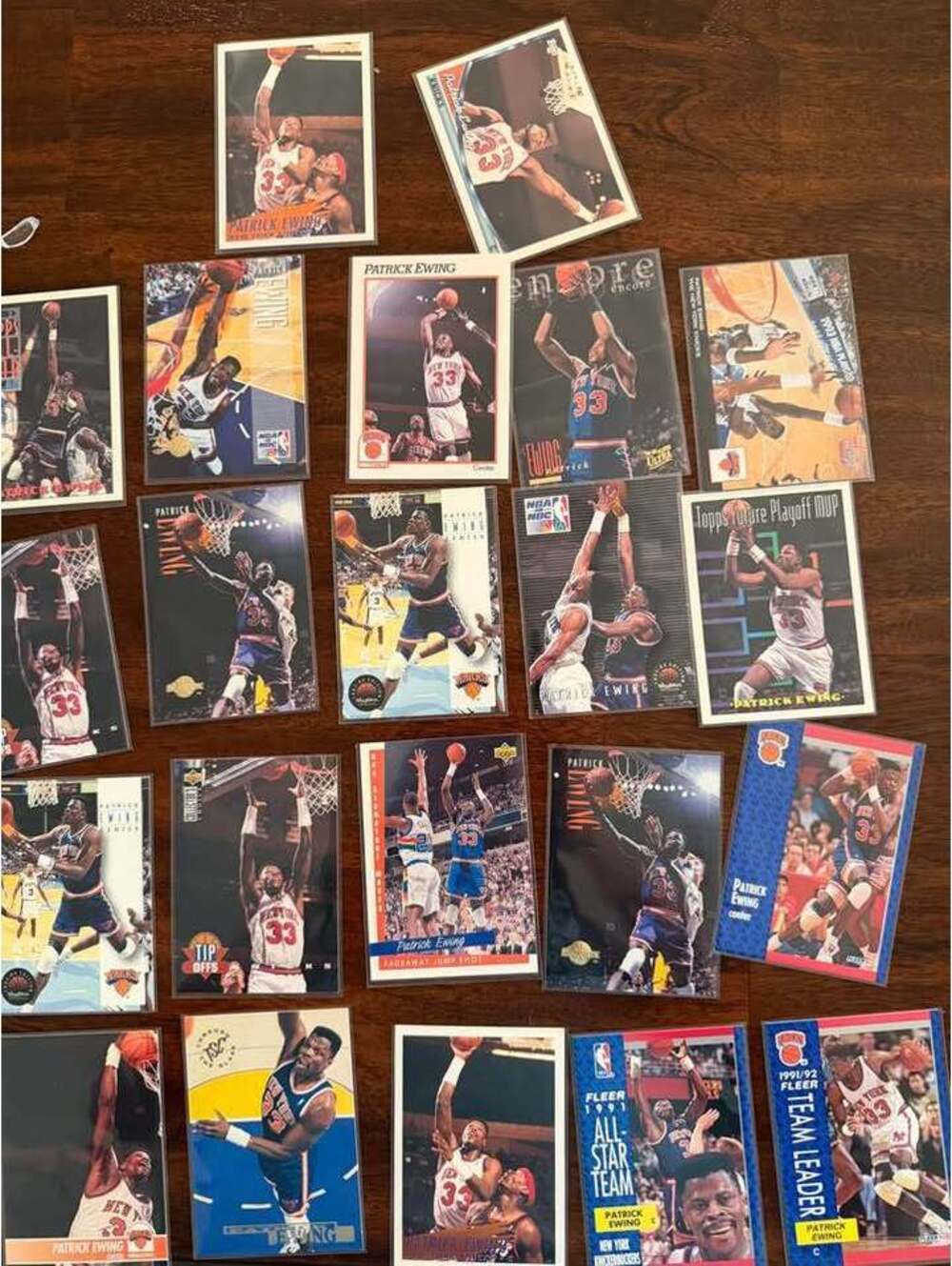 22 Patrick Ewing Basketball Cards – Knicks 90s Lot Fleer Topps SkyBox Upper Deck
